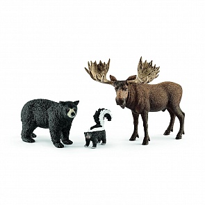 Набор фигурок - Жители лесов Северной Америки (Schleich, 41456k)